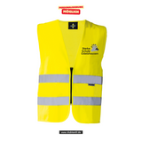 Korntex Warnweste - neon - Starke Schule Odelzhausen - Logo schwarz