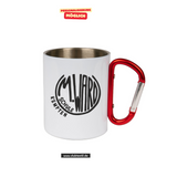 CT Edelstahl-Tasse mit Karabiner Trek - weiß - Maria-Ward-Schule Kempten - Logo schwarz