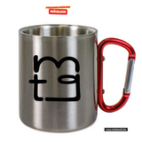 CT Edelstahl-Tasse mit Karabiner Trek - silber - Maria-Theresia-Gymnasium - Logo