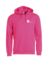 BASIC Hoody - Unisex - bright cerise - Druck beidseitig -  Koordinaten - St. Ursula Realschule Dorsten