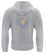 BASIC Hoody - Kinder - grau melange - Druck beidseitig - Nord Gymnasium Potsdam