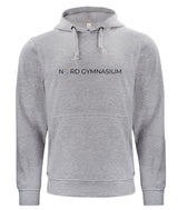 BASIC Hoody - Kinder - grau melange - Druck beidseitig - Nord Gymnasium Potsdam