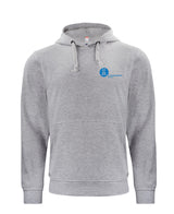 BASIC Hoody - Kinder - grey melange - Druck beidseitig - Koordinaten - St. Ursula Realschule Dorsten