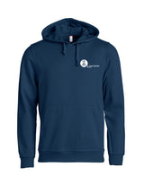 BASIC Hoody - Kinder - dark navy - Druck beidseitig - Koordinaten - St. Ursula Realschule Dorsten