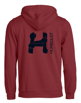 BASIC Hoody - Unisex - burgundy - Druck beidseitig  -  Humboldtschule Leipzig