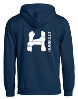 BASIC Hoody - Kinder - dark navy - Druck beidseitig  -  Humboldtschule Leipzig