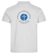 Clique BASIC Polo - Herren - weiß - Druck beidseitig - St. Bonaventura Fachoberschule