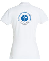 Clique BASIC Polo - Damen - weiß - Druck beidseitig - St. Bonaventura Dillingen