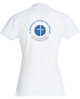 Clique BASIC Polo - Damen - weiß - Druck beidseitig - St. Bonaventura Fachoberschule