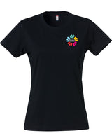 Clique BASIC T- Damen - schwarz - beidseitig bedruckt - Mittelschule Metten