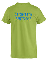 Clique Basic - T - Herren - light green - beidseitig bedruckt -  Koordinaten - St. Ursula Realschule Dorsten