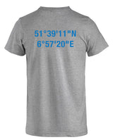 Clique Basic - T - Herren - grey melange - beidseitig bedruckt -  Koordinaten - St. Ursula Realschule Dorsten