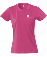 Clique BASIC T- Damen - bright cerise - beidseitig bedruckt - Koordinaten - St. Ursula Realschule Dorsten