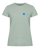 Clique BASIC T- Damen - sage green - beidseitig bedruckt - Koordinaten -  St. Ursula Realschule Dorsten