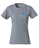 Clique BASIC T- Damen - grey melange - beidseitig bedruckt - Koordinaten -  St. Ursula Realschule Dorsten