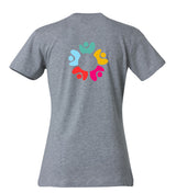 Clique BASIC T- Damen - melange - beidseitig bedruckt - Mittelschule Metten