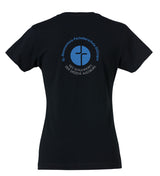 Clique BASIC T- Damen - schwarz - beidseitig bedruckt - St. Bonaventura Fachoberschule