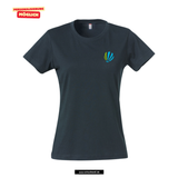 Clique BASIC T - Damen - dark navy - beidseitig bedruckt - bunt - Gebrüder-Montgolfier-Gymnasium Berlin