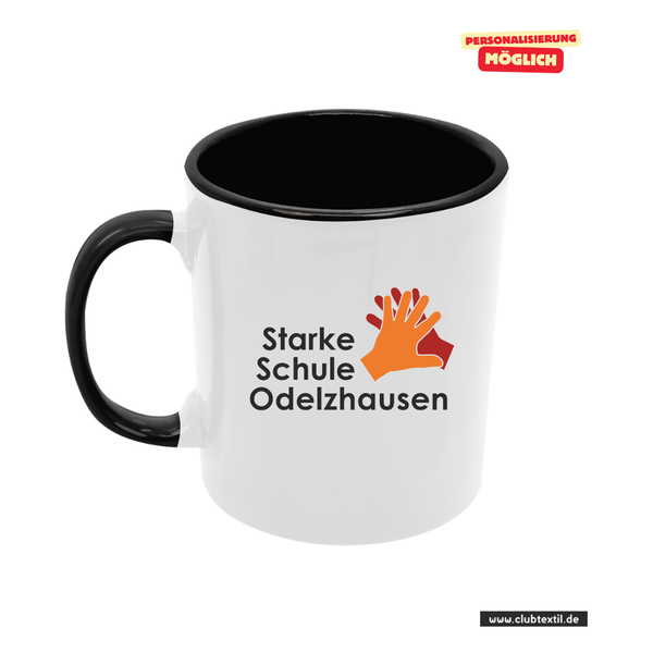 CT Tasse - schwarz - Starke Schule Odelzhausen - Logo