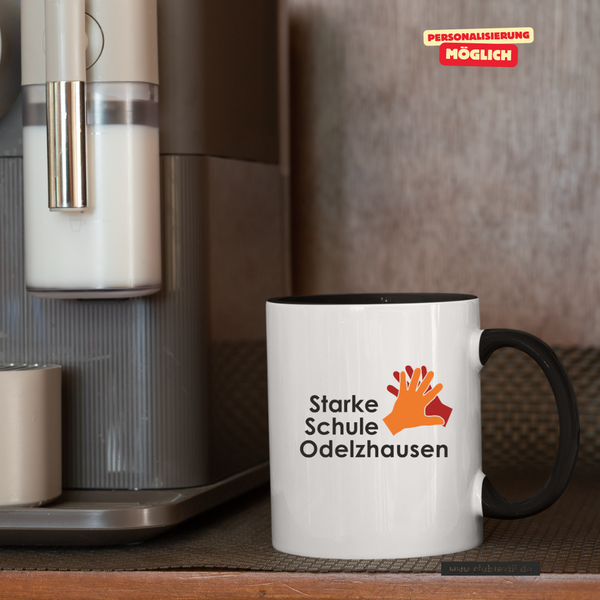 CT Tasse - schwarz - Starke Schule Odelzhausen - Logo