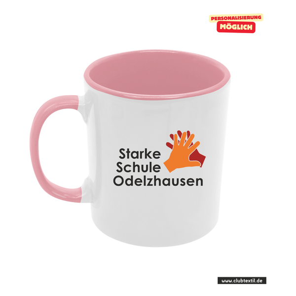 CT Tasse - rosa - Starke Schule Odelzhausen - Logo