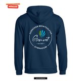 BASIC Hoody - Kinder - dark navy - Druck beidseitig - bunt - Gebrüder-Montgolfier-Gymnasium Berlin