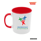 CT Tasse - rot - Grundschule Steppach - Logo bunt