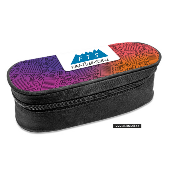 CT Stiftebox - rosa - 5-Täler-Schule - Logo zweifarbig