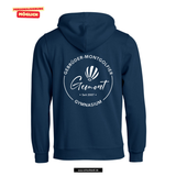 BASIC Hoody - Kinder - dark navy - Druck beidseitig - einfarbig - Gebrüder-Montgolfier-Gymnasium Berlin