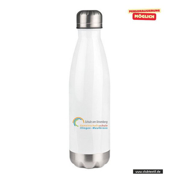 CT Thermoflasche - 500ml - weiß - Schule am Stromberg - Schriftzug