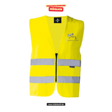 Korntex Warnweste - neon - Grundschule Kissing - Logo schwarz