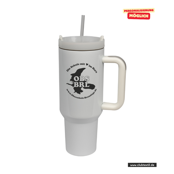 CT Edelstahl-Thermobecher - 1100ml - StanleyCup - Oberschule Braunlage - Logo Schatten schwarz