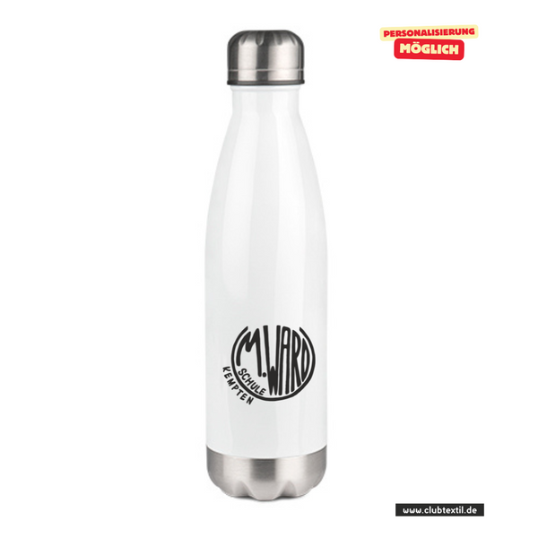 CT Thermoflasche - 500ml - weiß - Maria-Ward-Schule - Logo schwarz