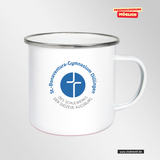 CT Emailletasse - weiß - St.-Bonaventura-Gymnasium Dillingen - Logo