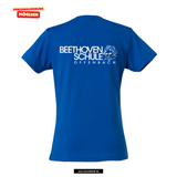 Clique BASIC T - Damen - royal blau - beidseitig bedruckt - Beethovenschule Offenbach