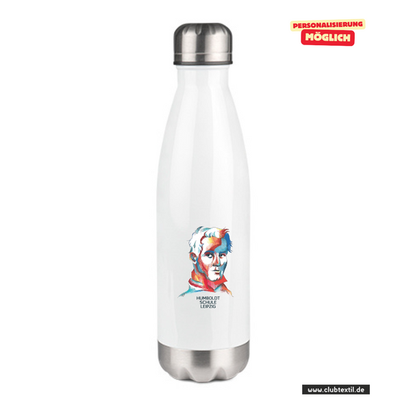 CT Thermoflasche - 500ml - weiß - Humboldtschule Leipzig - Logo Kopf