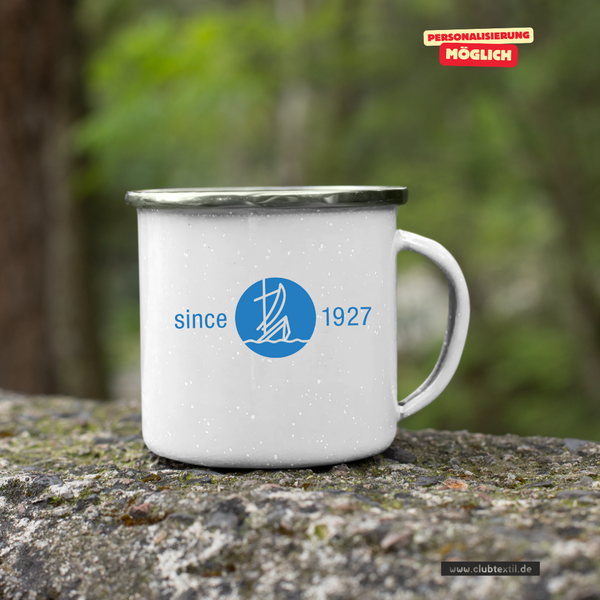 CT Emailletasse - weiß - St. Ursula Realschule Dorsten - Logo since