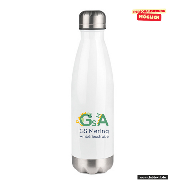 CT Thermoflasche - 500ml - weiß - Grundschule Amberieu Mering - Logo