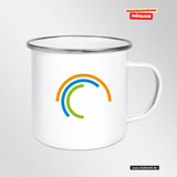 CT Emailletasse - weiß -  Schule am Stromberg - Logo bunt