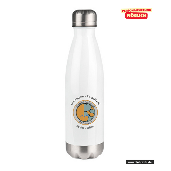 CT Thermoflasche - 500ml - weiß - Glonntal Realschule - Logo