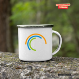 CT Emailletasse - weiß -  Schule am Stromberg - Logo bunt