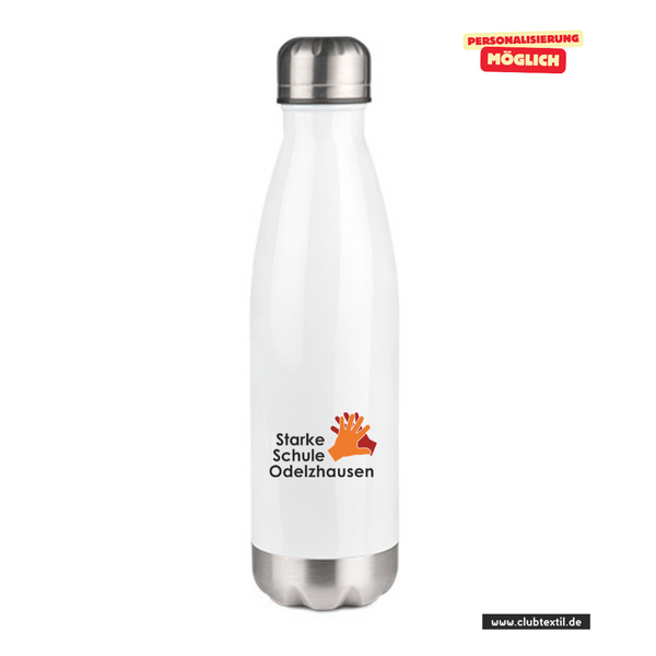 CT Thermoflasche - 500ml - weiß - Starke Schule Odelzhausen - Logo
