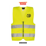 Korntex Warnweste Kids - neon - Maria-Ward-Schule Kempten - Logo schwarz