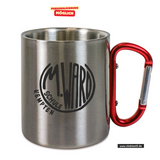 CT Edelstahl-Tasse mit Karabiner Trek - silber - Maria-Ward-Schule Kempten - Logo schwarz