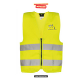 Korntex Warnweste Kids - neon - Grundschule Kissing - Logo schwarz