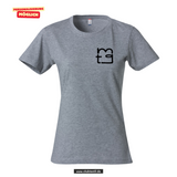 Clique BASIC T- Damen - grau meliert - beidseitig bedruckt - back print - Maria Theresia Gymnasium Augsburg