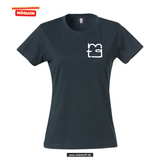 Clique BASIC T- Damen - dark navy - beidseitig bedruckt - back print - Maria Theresia Gymnasium Augsburg