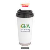CT Edelstahl-Trinkbecher - weiß - Grundschule Amberieu Mering - Logo farbig