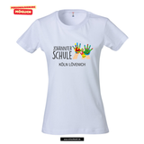 Clique BASIC T- Damen - weiß - Johanniter-Schule Köln