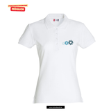 Clique BASIC Polo - Damen - weiß - Druck beidseitig - Gottlieb-Daimler-Schule Ludwigsfelde